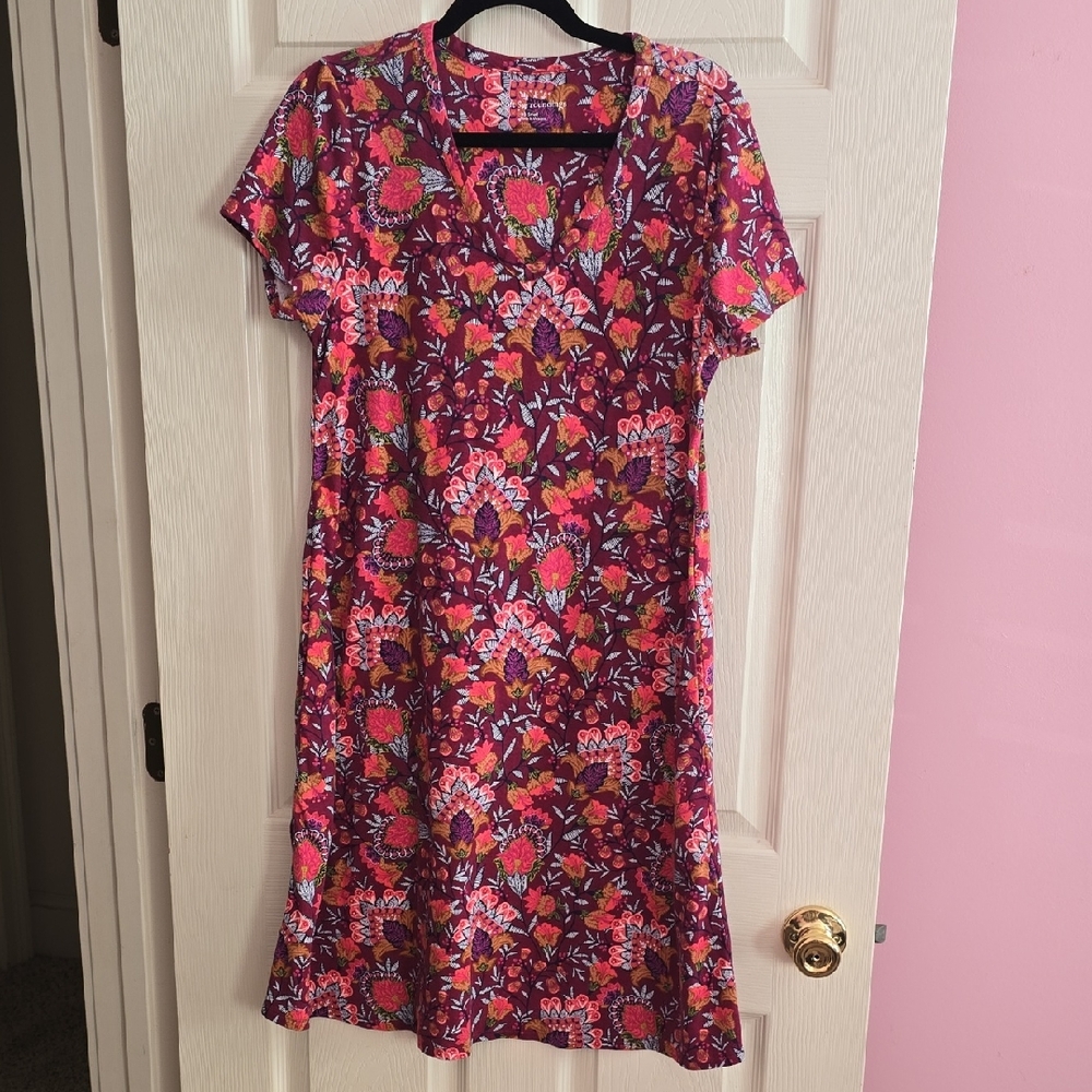 Soft Surroundings Purple Floral‎ Midi Dress